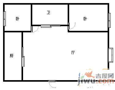 锦绣园2室2厅1卫87㎡户型图