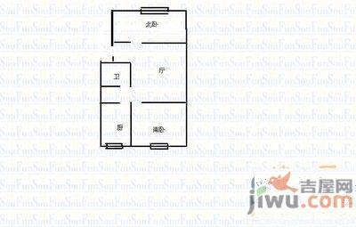 明地家园1室1厅1卫47㎡户型图