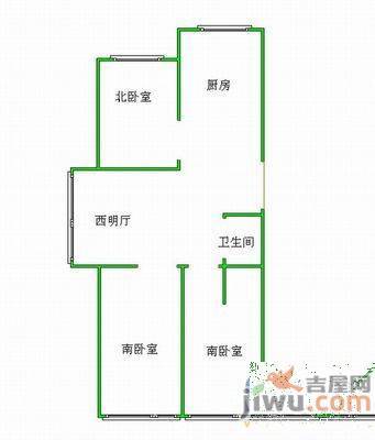 金通桃花源3室1厅1卫93㎡户型图