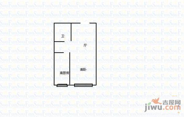 康城茗品1室1厅1卫64.5㎡户型图