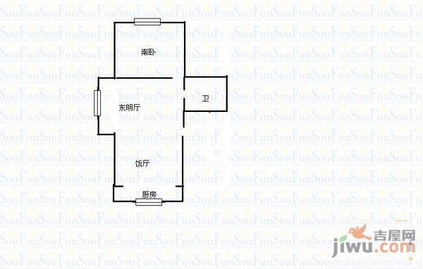 康城茗品1室1厅1卫64.5㎡户型图