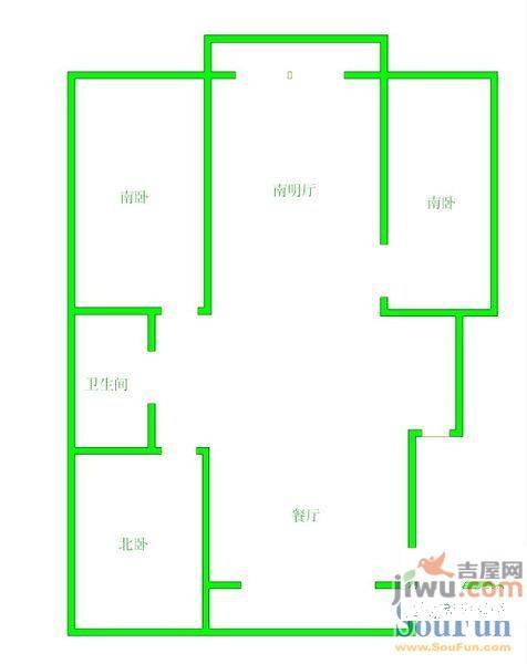 城建明居园3室2厅2卫130㎡户型图