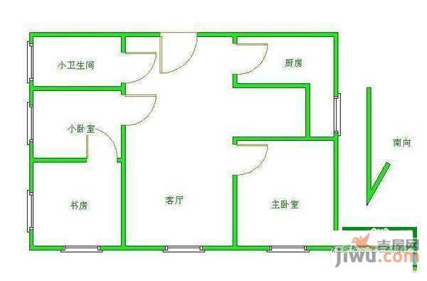 幸福里3室2厅1卫95.8㎡户型图