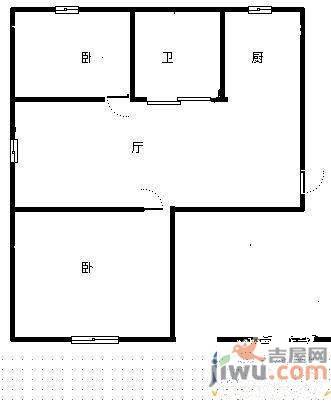 东川文欣澜庭2室2厅1卫67.3㎡户型图