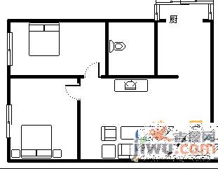 格林MINI2室1厅1卫56㎡户型图