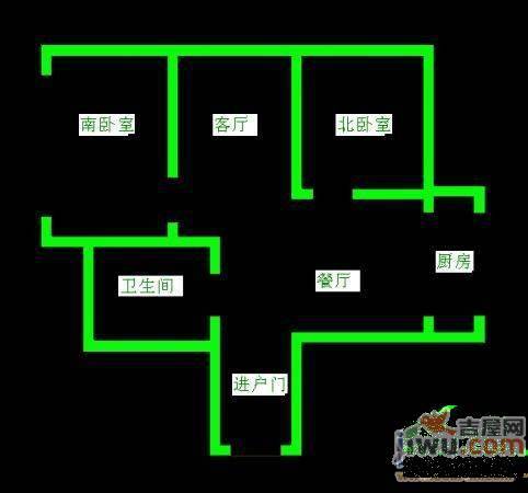 龙腾馨苑2室2厅1卫106㎡户型图