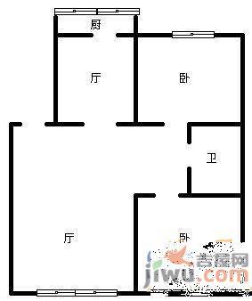 龙腾馨苑2室2厅1卫106㎡户型图