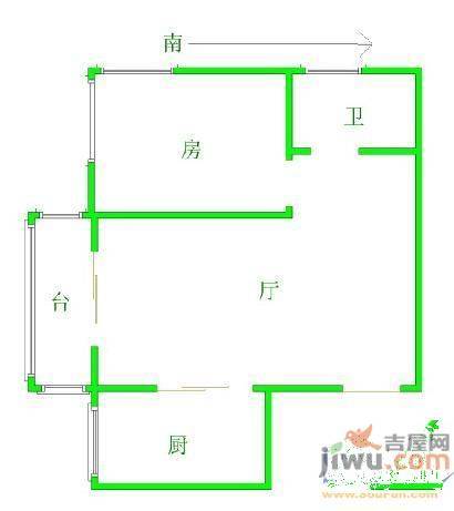 海华北苑明珠2室2厅1卫87㎡户型图