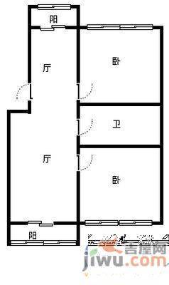 松山南小区2室2厅1卫90㎡户型图