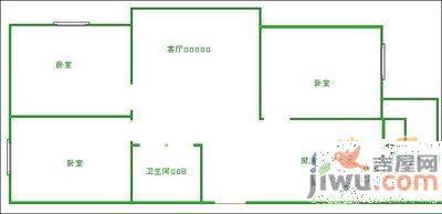 北美家园二期2室2厅1卫77㎡户型图