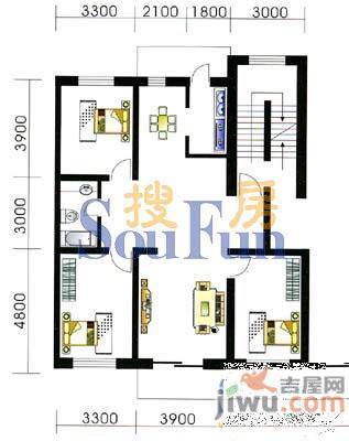 金厦雁翔居3室2厅1卫户型图