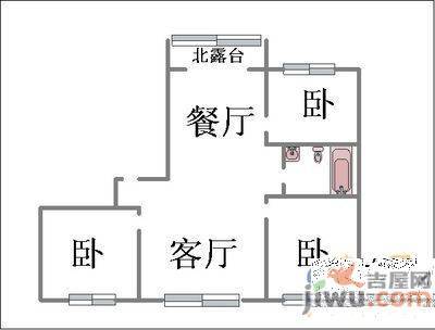 龙逸花园一期3室2厅1卫130㎡户型图