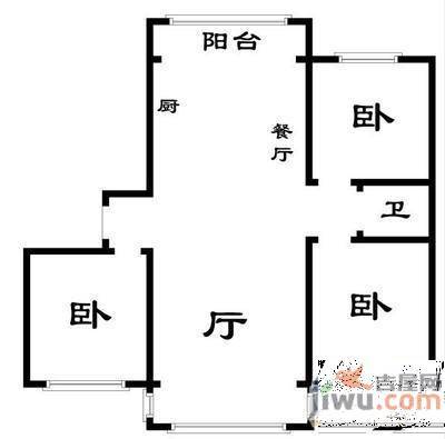 龙逸花园一期3室2厅1卫130㎡户型图