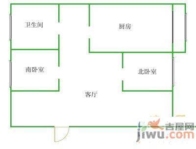 松山安居园2室1厅1卫65㎡户型图