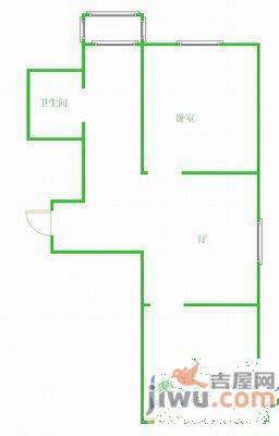 松山安居园2室1厅1卫65㎡户型图