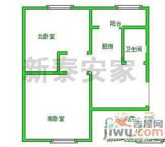 天意缘2室1厅1卫88㎡户型图