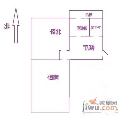 陵西二小区2室1厅1卫60㎡户型图