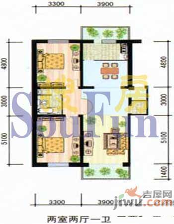 柳条湖幸福家园3室2厅2卫160.8㎡户型图