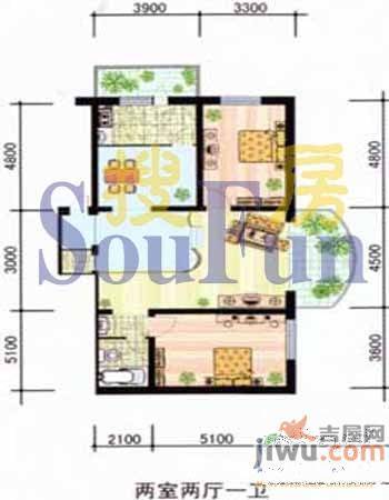 柳条湖幸福家园3室2厅2卫160.8㎡户型图