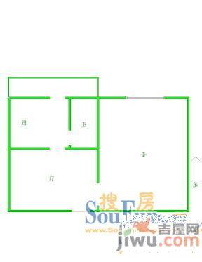 陵西军休家园2室2厅1卫户型图