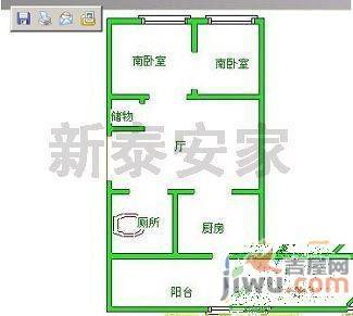 久江园2室1厅1卫77㎡户型图