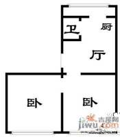 华山新区2室1厅1卫53㎡户型图