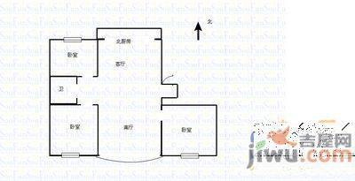 利生华园三期2室2厅1卫90㎡户型图