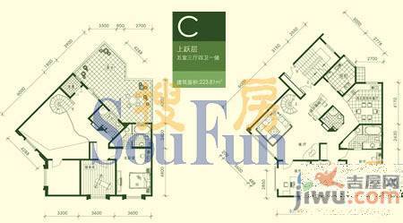 8栋洋房4室3厅3卫213.9㎡户型图