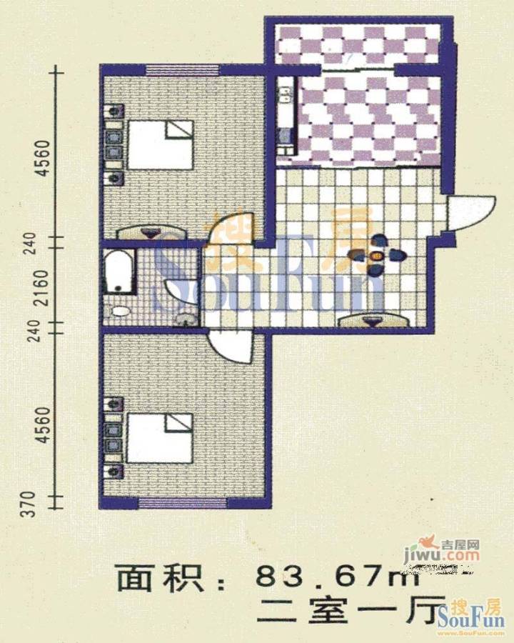 丽仁花园2室1厅0卫户型图