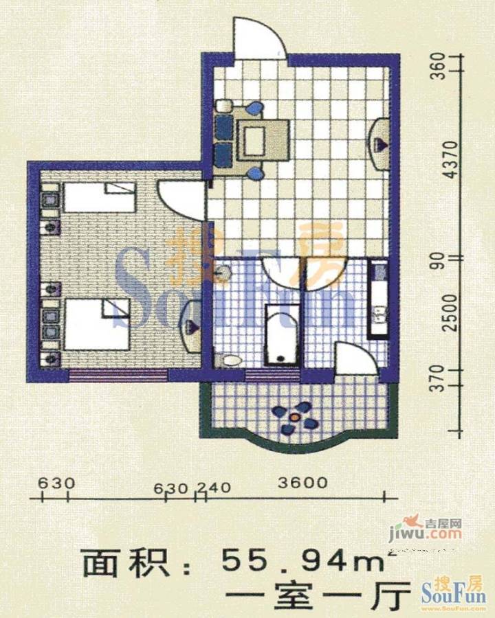 丽仁花园2室1厅0卫户型图