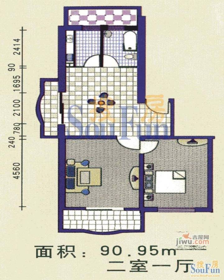 丽仁花园2室1厅0卫户型图