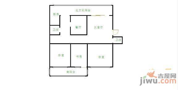 红星社区2室1厅1卫61㎡户型图