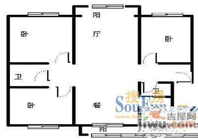 盛华园2室1厅1卫户型图