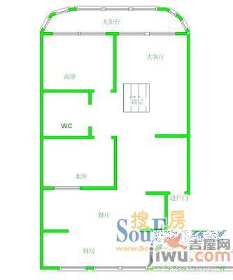 盛华园2室1厅1卫户型图