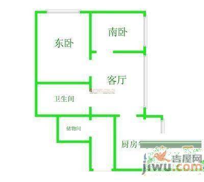 盛世华城2室2厅1卫88㎡户型图