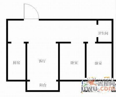 盛世华城2室2厅1卫88㎡户型图