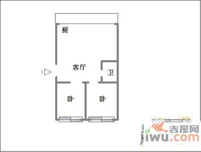 文化宫社区2室1厅1卫50㎡户型图