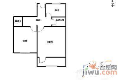 文化宫社区2室1厅1卫50㎡户型图