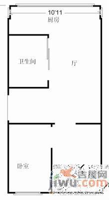 文化宫社区2室1厅1卫50㎡户型图