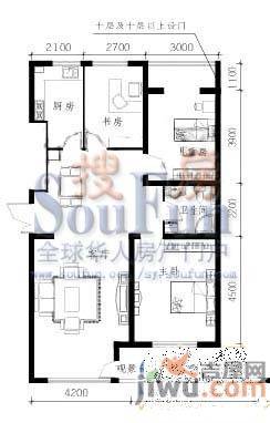 明华西江俪园3室2厅2卫128.2㎡户型图