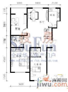 明华西江俪园3室2厅2卫128.2㎡户型图