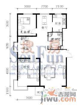 明华西江俪园3室2厅2卫128.2㎡户型图