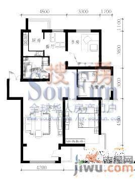 明华西江俪园3室2厅2卫128.2㎡户型图