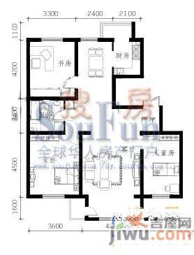 明华西江俪园3室2厅2卫128.2㎡户型图