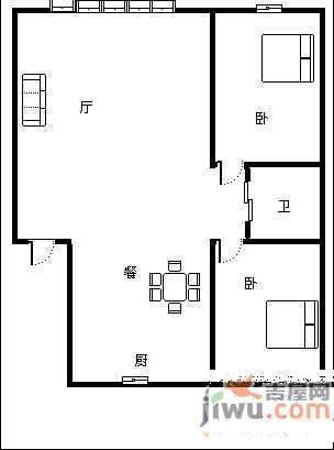 顺鑫家园2室2厅1卫107㎡户型图