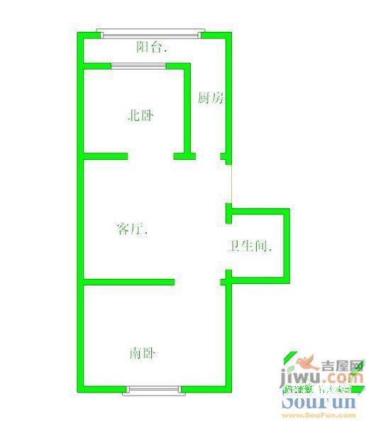 顺鑫家园2室2厅1卫107㎡户型图