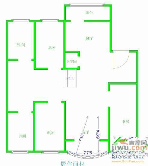 金源新村4室2厅1卫190㎡户型图