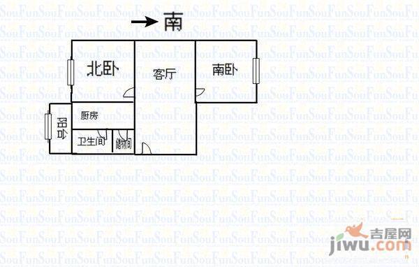 应昌公寓2室1厅1卫63㎡户型图