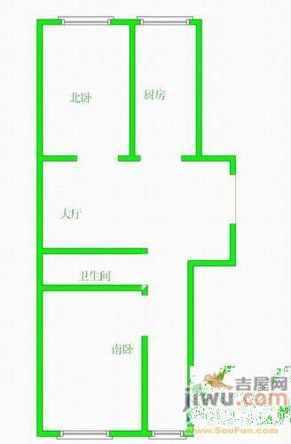 应昌公寓2室1厅1卫63㎡户型图