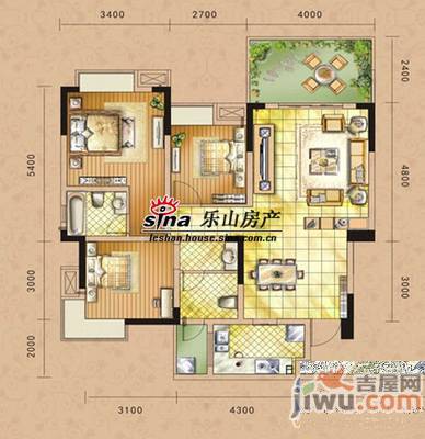 富祥园2室2厅1卫112㎡户型图